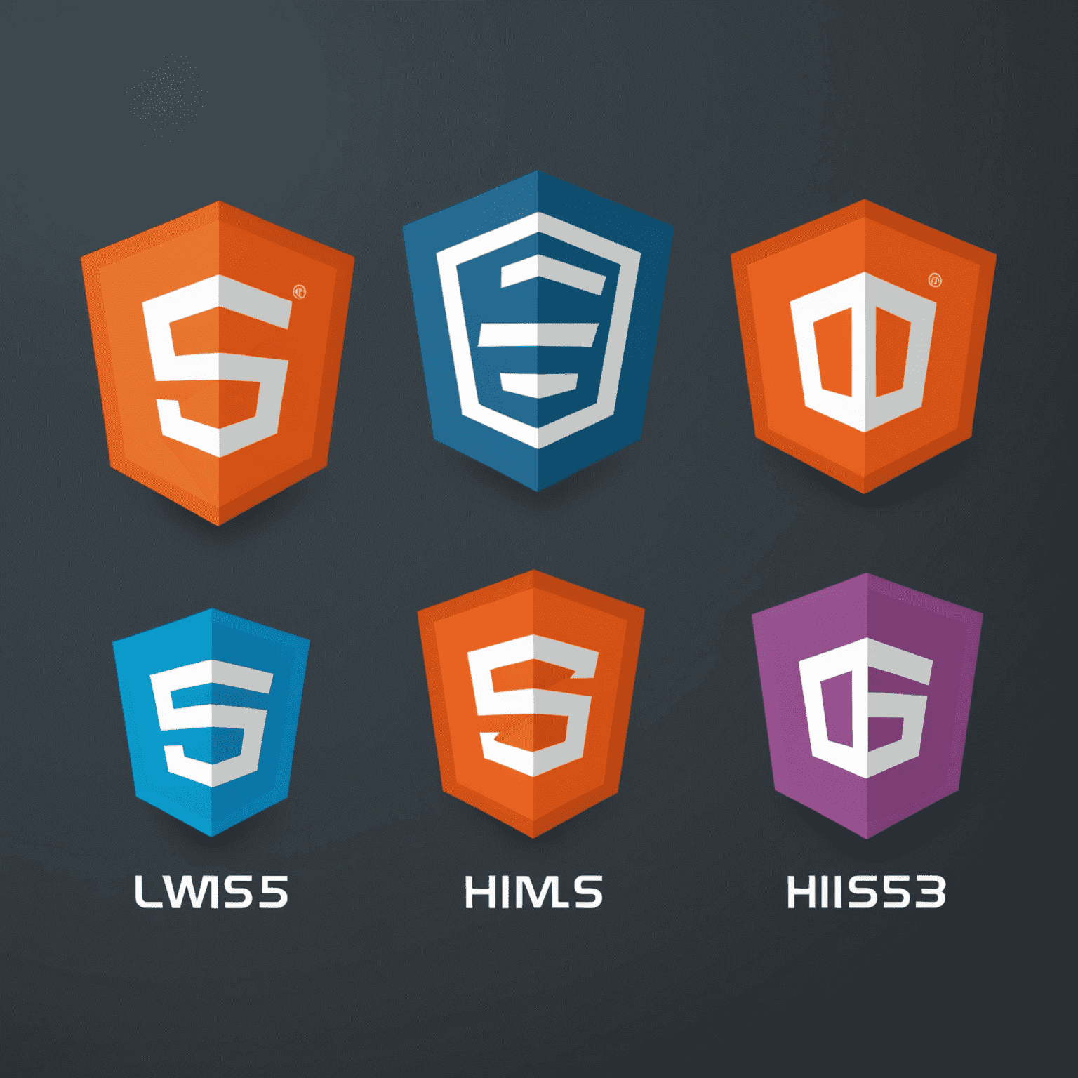 Imagen que muestra logos de HTML5 y CSS3 junto con ejemplos de código y diseño web moderno